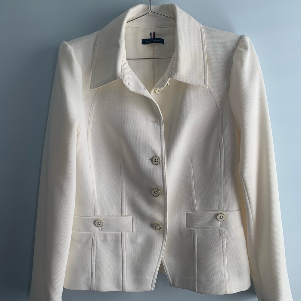 Thick cream blazer, pretty buttons